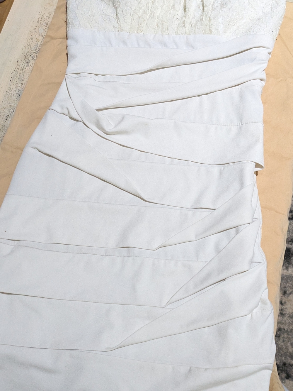 Ruby Rox White Strapless Pleated Layer Dress
